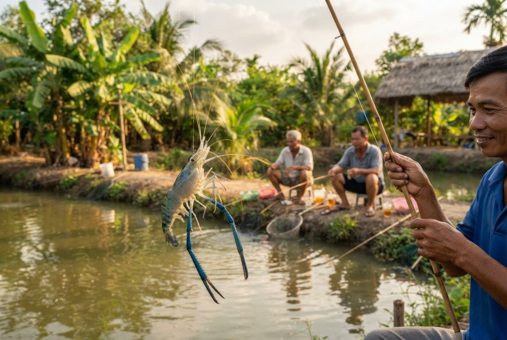 Câu tôm càng xanh giải trí
